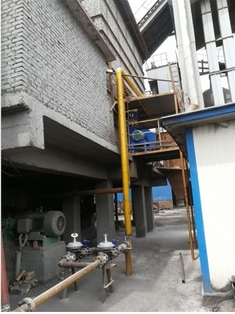 山東:148米天然氣紅磚窯爐燒嘴_天然氣燒嘴施工現場