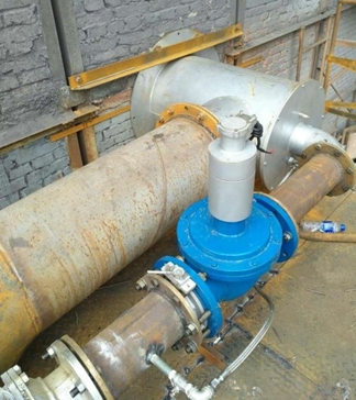 水泥廠:天然氣烘干機燒嘴(1000立方/小時流量)燃控系統安裝現場